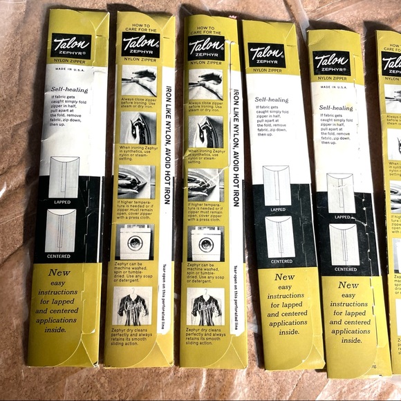 8 Vintage Talon Blouse Dress Neckline Zippers - Picture 6 of 7